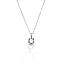 Kelly Herd Blue & Clear Horseshoe Necklace - Sterling Silver