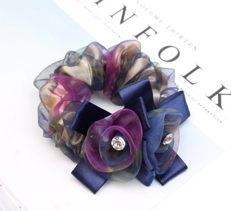 Vivant Equi Chiffon Rose Scrunchie