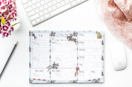 Emily Cole Show Jumping Weekly Desk Planner