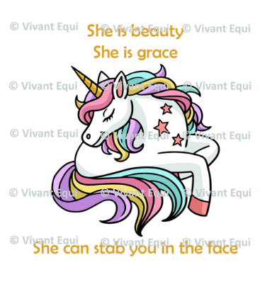 Vivant Equi 'She is beauty she is grace. She can stab you in the face' Mug