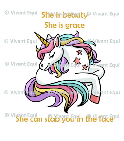 Vivant Equi 'She is beauty she is grace. She can stab you in the face' Mug