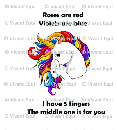 Vivant Equi 'Roses are red, violets are blue, I have five fingers, the middle one is for you' mug