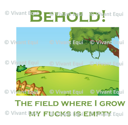 Vivant Equi 'Behold! The field where I grow my fucks is empty' mug