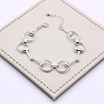 Vivant Equi Sterling Silver Linked Snaffle Bit Bracelet